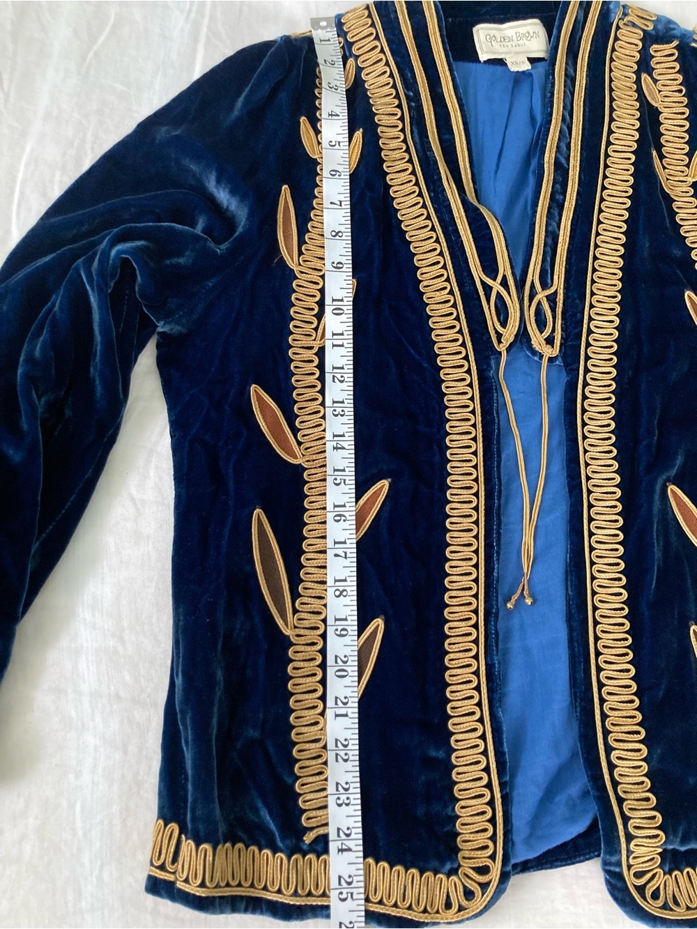 Golden Brown The Label Sugarman Velvet Jacket size XS/S - Picture 9 of 10